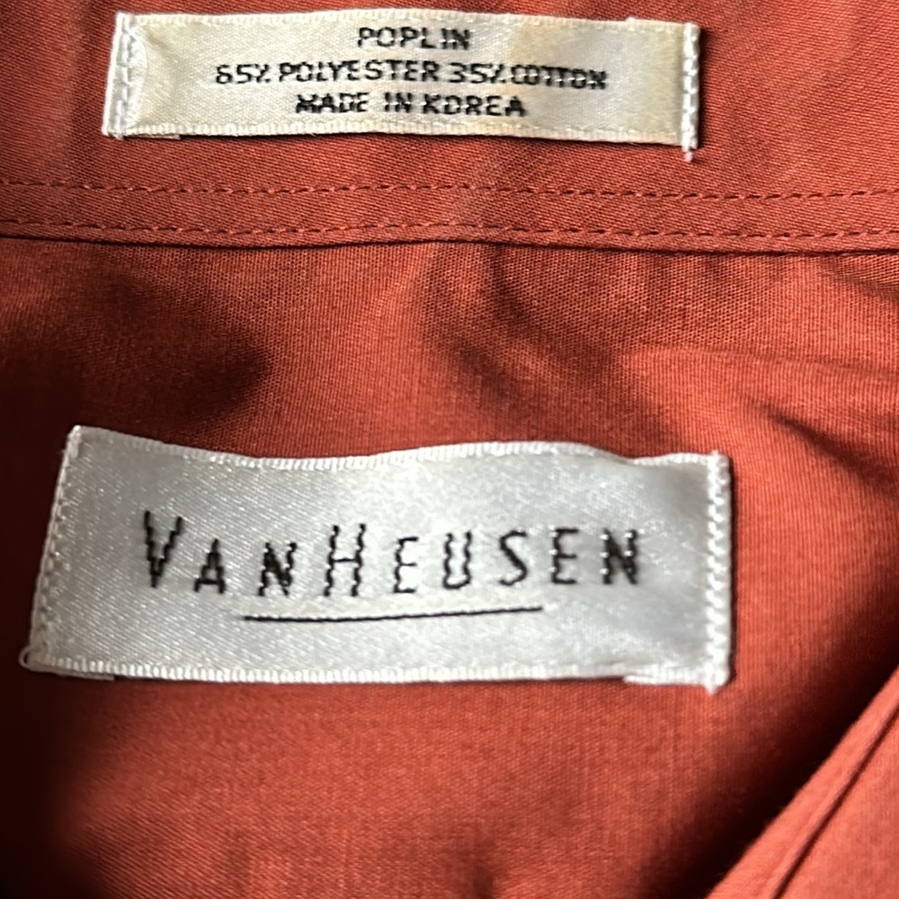 Big mens Shirt Van Heusen Poplin Wrinkle Free 20-34/35 - Picture 2 of 3